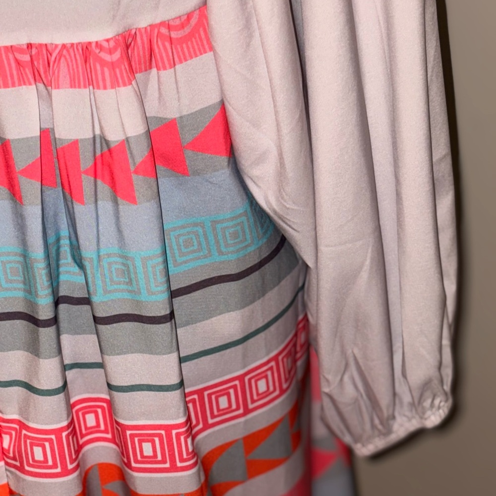 nwot Colorful Geometric Maxi Dress never worn women's XL very lightweight - Picture 6 of 11